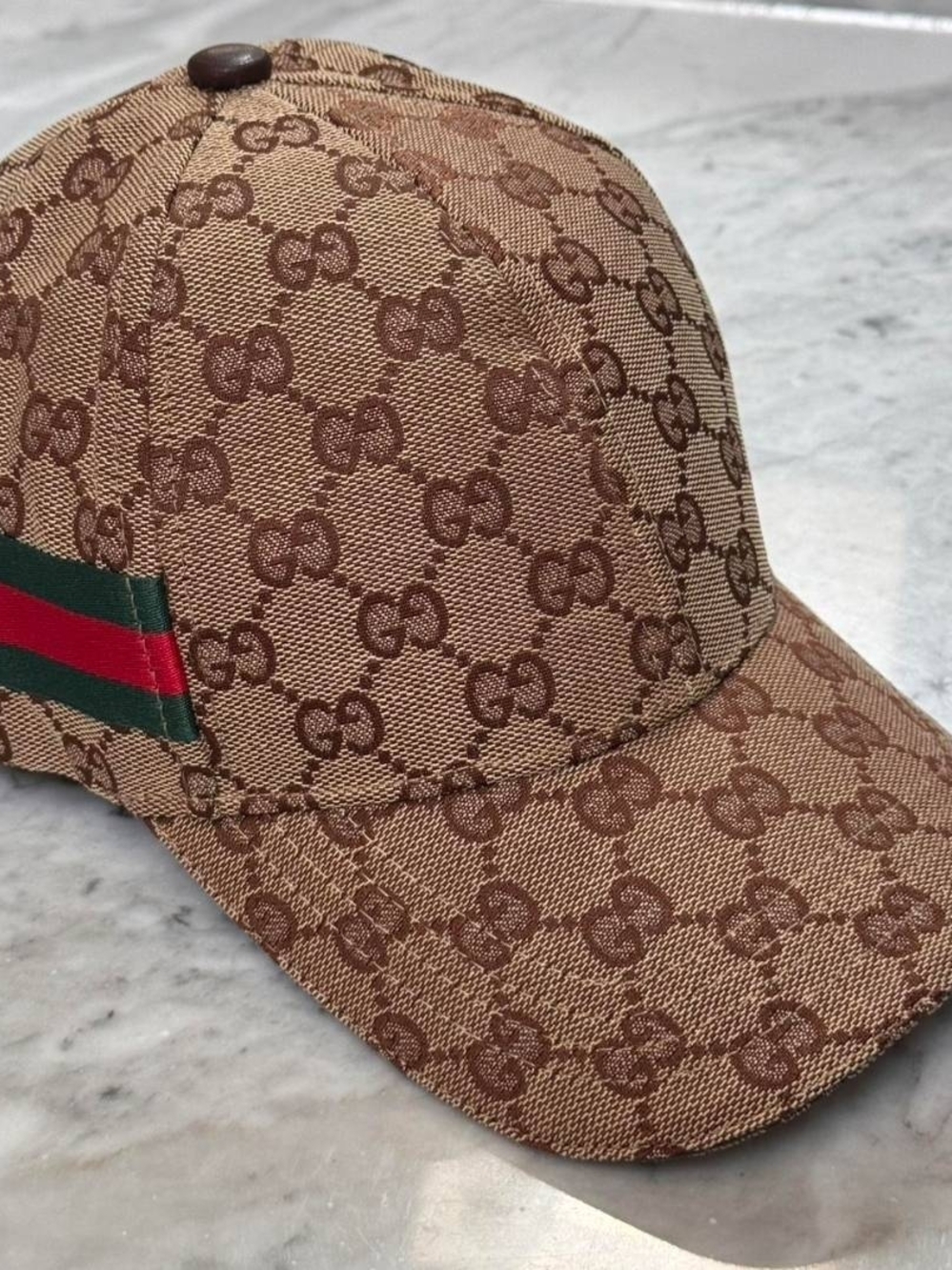 Gucci Beige/Brown GG Monogram Baseball Cap